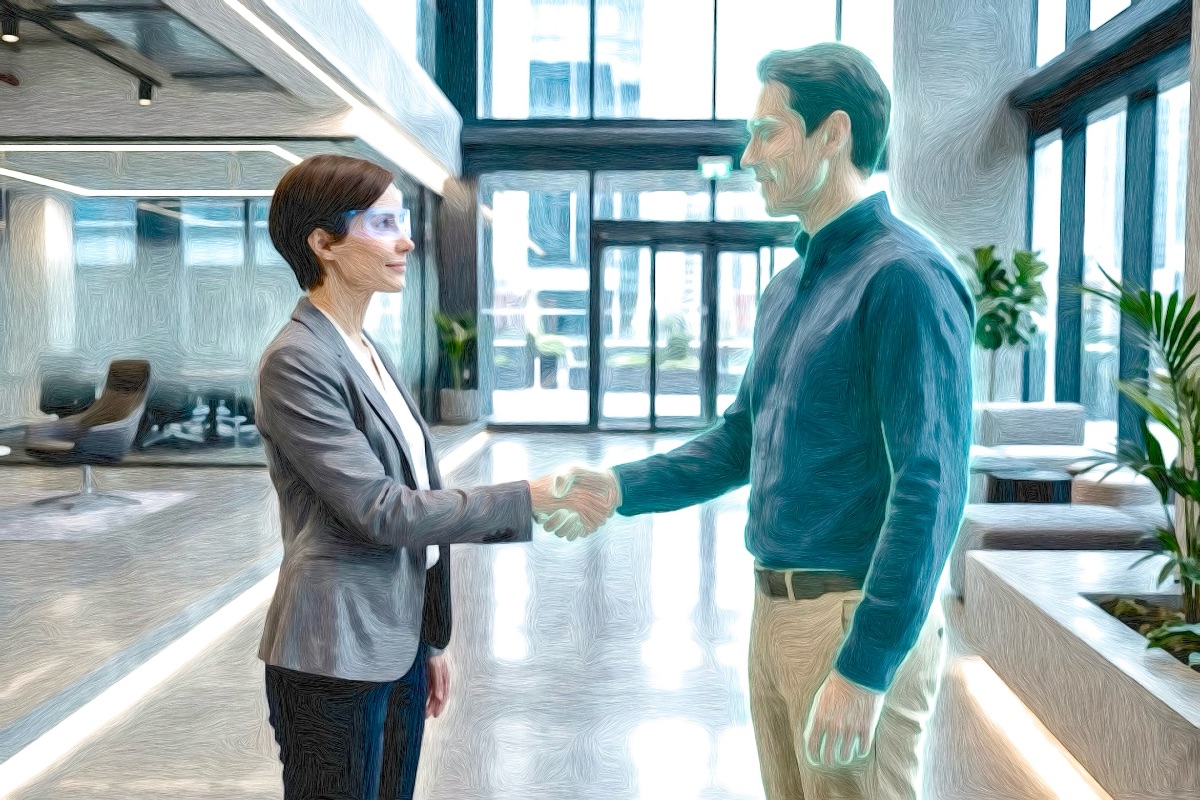 Human and AI collaboration representing the PRSN philosophy